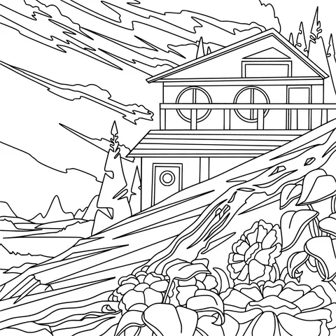 Mountain Cottage at Sunset