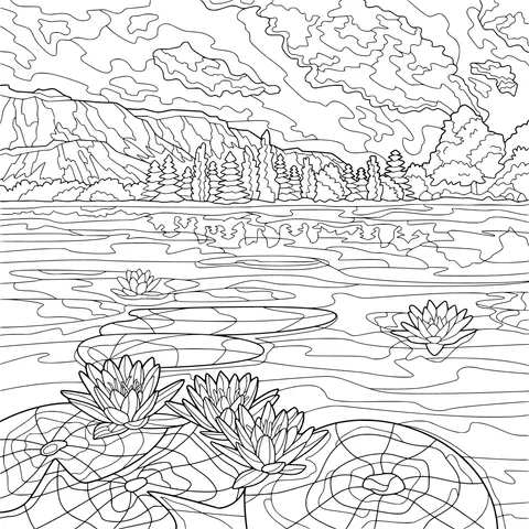 Beautiful Scene of Water - lilies by the Lake