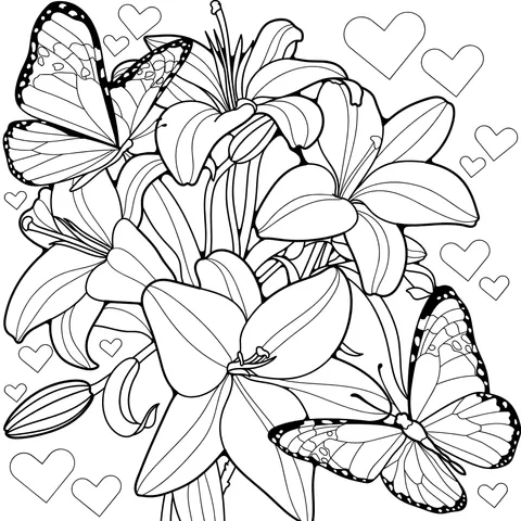 Lilies and Butterflies