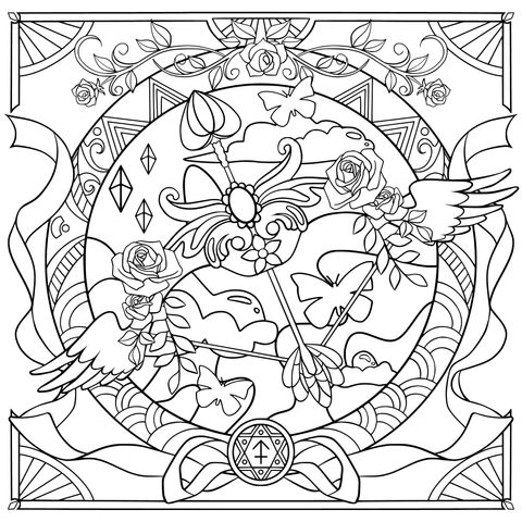 幻想的な花卉と飛鳥の装飾柄