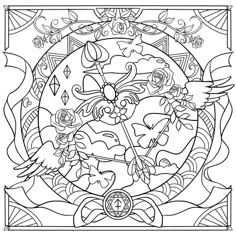 奇幻花卉飞鸟装饰图案