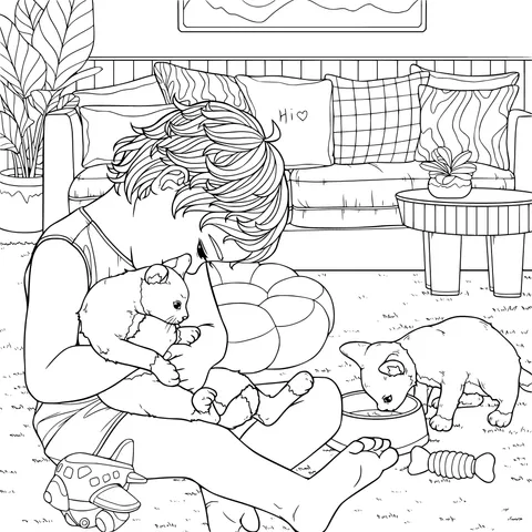 A Warm Moment with Pets