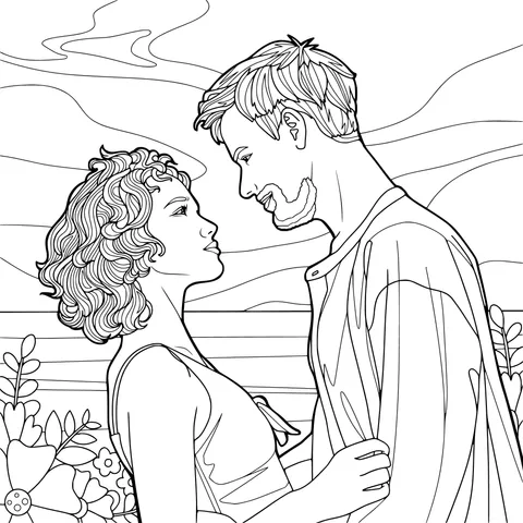 Lovers under the sunset
