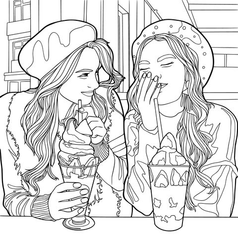 Girlfriends Sharing Delicious Milkshakes