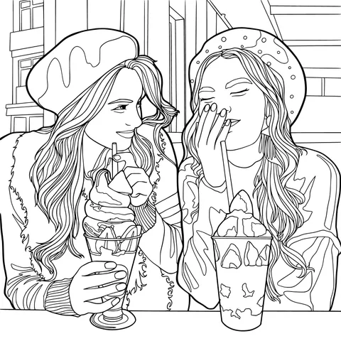 Girlfriends Sharing Delicious Milkshakes