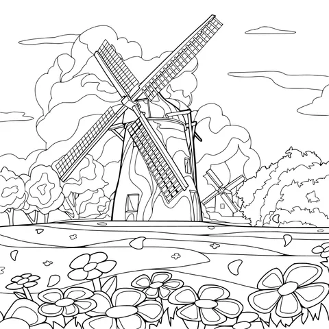 Rural Windmill Landscape