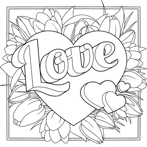 Patrón de corazón y flores