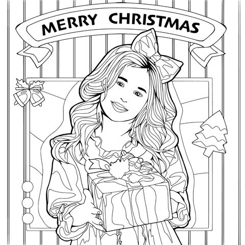 クリスマス快楽な女の子と贈り物