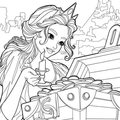 The Princess with a Candle and the Treasure