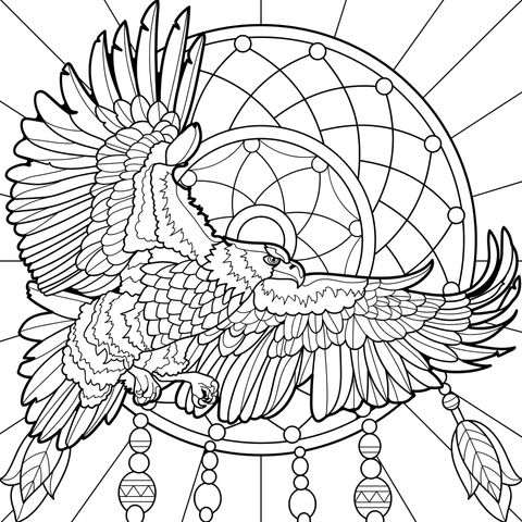 Águila con Alas Expandidas y Atrapasueños
