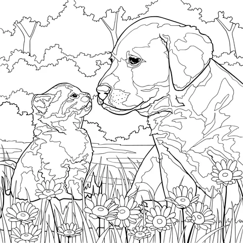 A Dog and a Cat Looking at Each Other