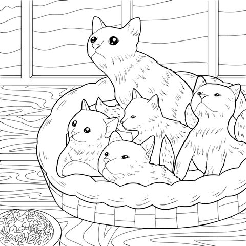 猫の母と子猫たち