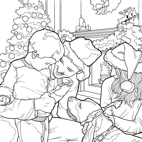Warm Christmas family time