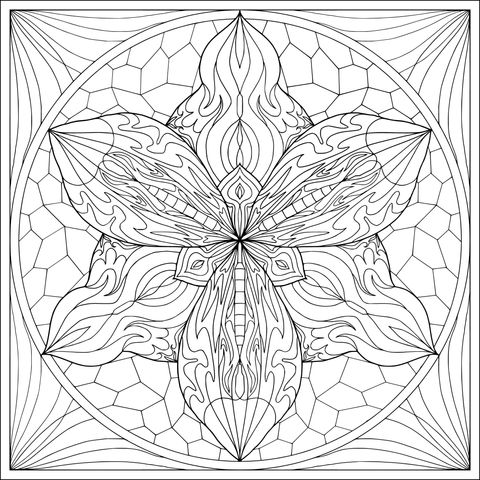Patrón geométrico floral colorido