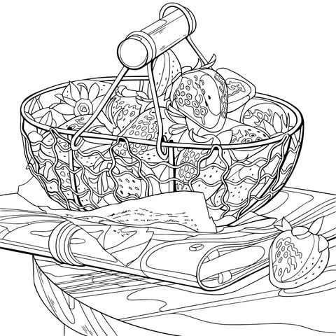 Strawberries in a Wire Basket