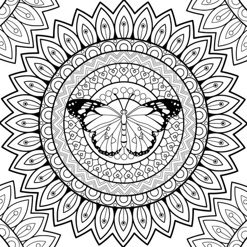 Butterfly - shaped Mandala Pattern