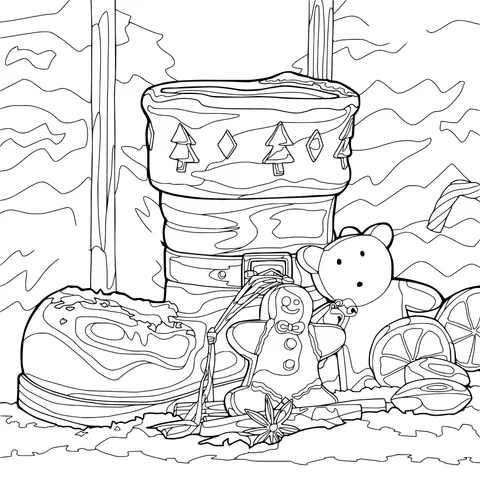 Festive Items beside the Christmas Stocking