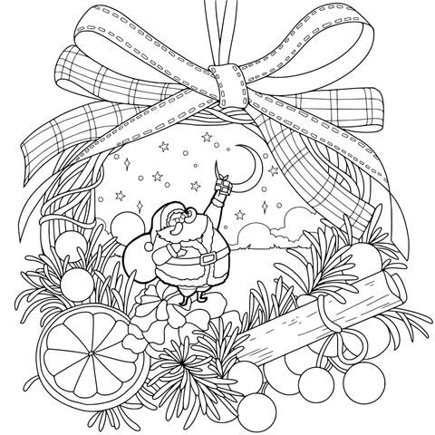 クリスマスの装飾の中のサンタクロース