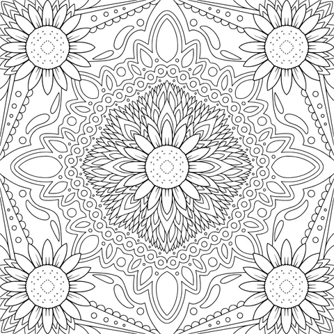 Colorful Floral Mandala Pattern