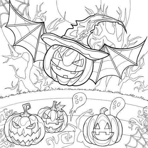 ハロウィンのカボチャと幽霊