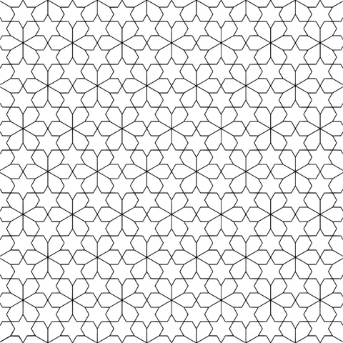Colorful Star - shaped Geometric Pattern