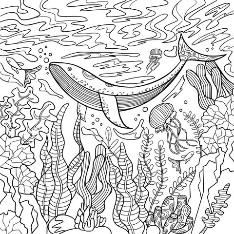 海底世界のクジラ