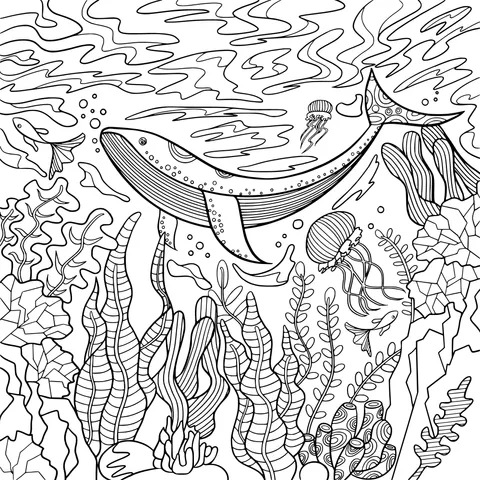 Whale in the Underwater World
