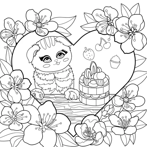 A Cat's Springtime with Desserts