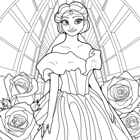 An Elegant Princess in a Purple Dress