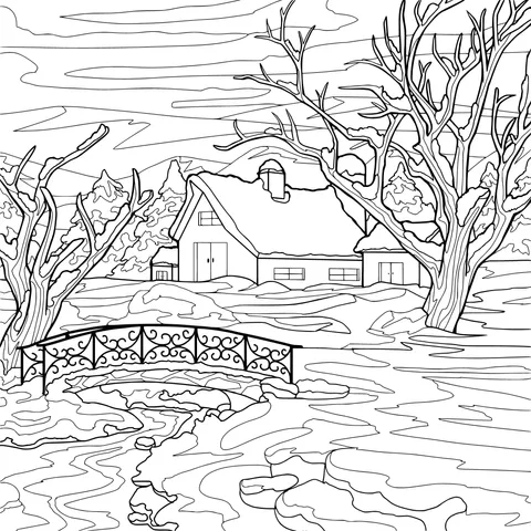 Winter Countryside Snow Scene
