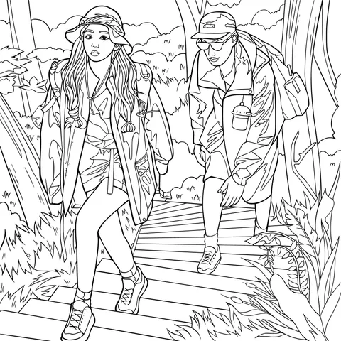Hikers in the Forest