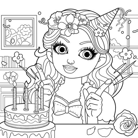 庆祝生日的女孩