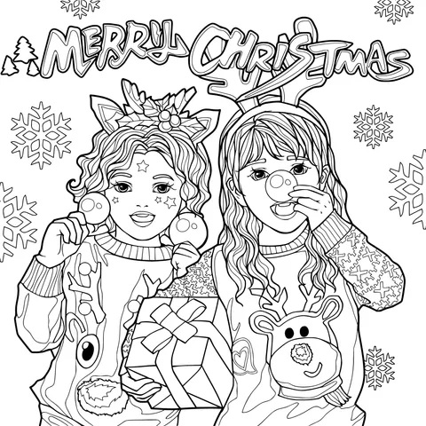 Girls in Merry Christmas