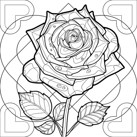 Abstract - style Pink Rose