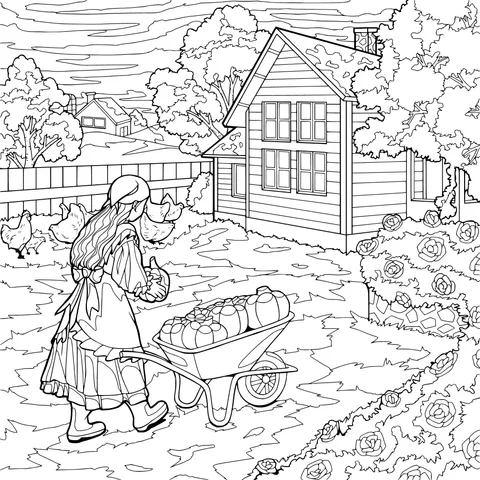Work in Front of a Farmhouse in Autumn