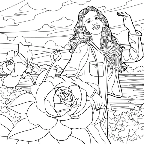 Woman enjoying the scenery by the riverside