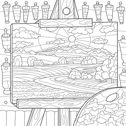 Rural landscape painting