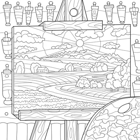 Rural landscape painting