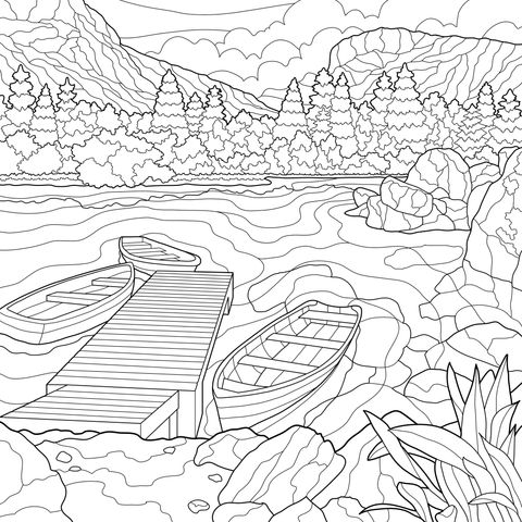 Small Boats at the Lakeside Dock