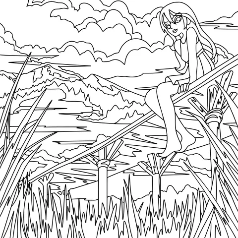 Girl Sitting Alone on the Bridge
