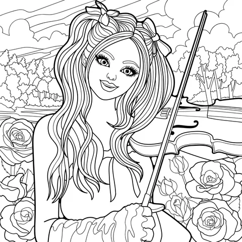 Beautiful Girl with a Violin