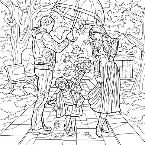 Family Time in the Autumn Park