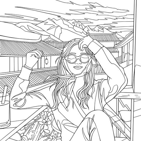 Woman enjoying a cozy time
