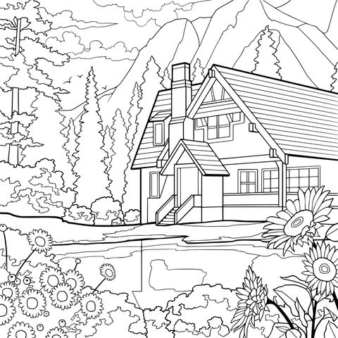 山间湖畔的小屋