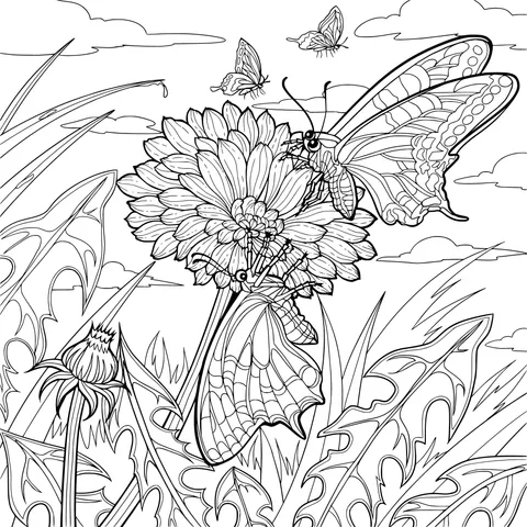 Butterflies in the Flower Bed