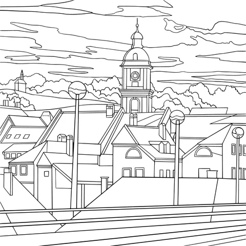 Scenery of a Small Town