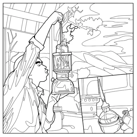 Lighting a Kerosene Lamp