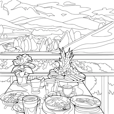 A sumptuous breakfast on the balcony