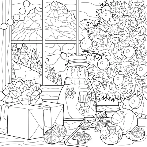 A Cozy Winter Christmas Scene