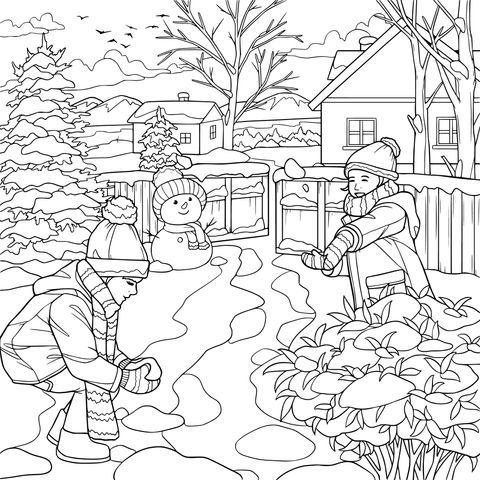 Momento de jugar con la nieve en invierno